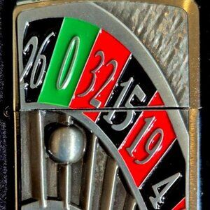 Sharp Enameled Roulette 3D Emblem Zippo Lighter